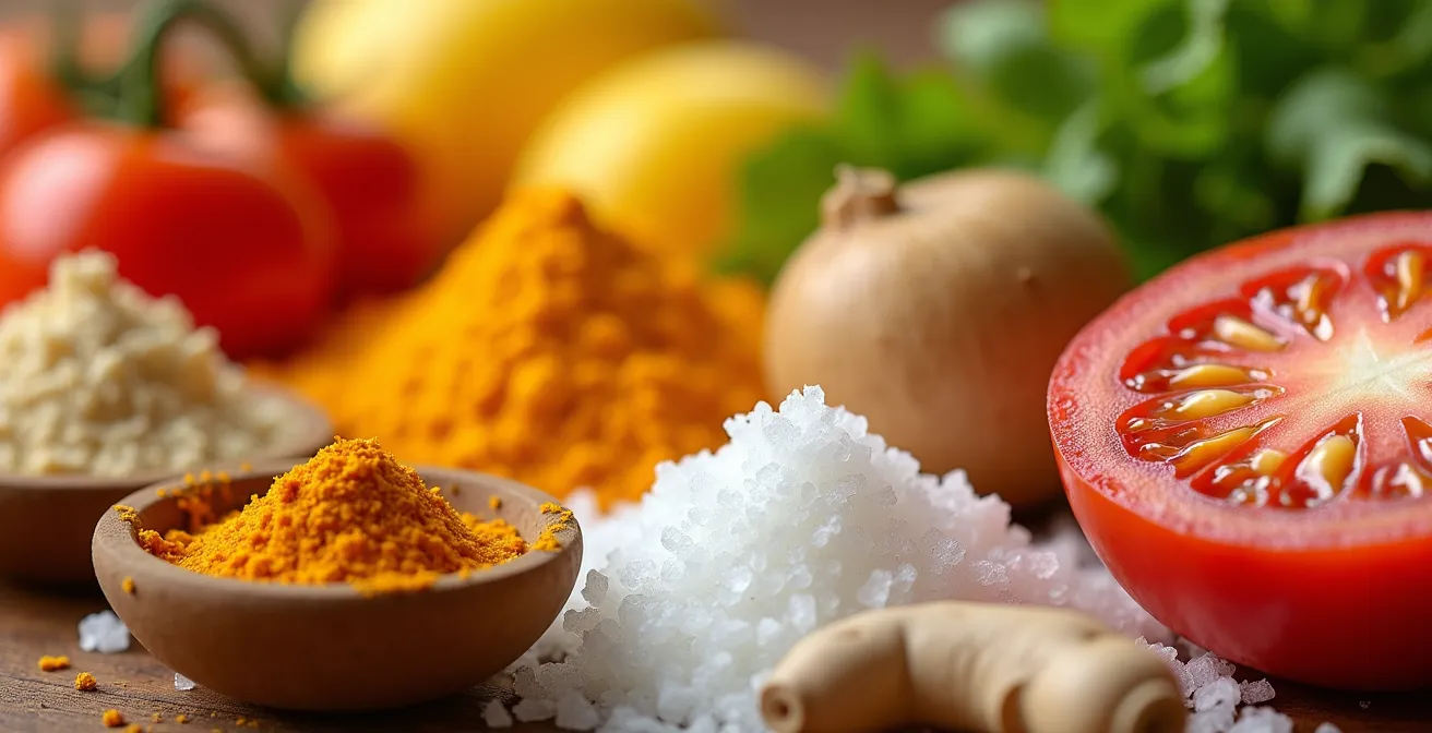 Verschiedene Lebensmittelgruppen arrangiert für Eliminationsdiät