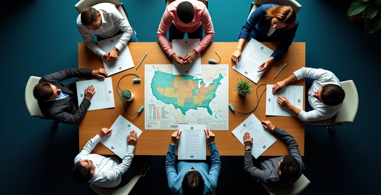 Genossenschaftsmitglieder bei der Planung des Glasfaserausbaus