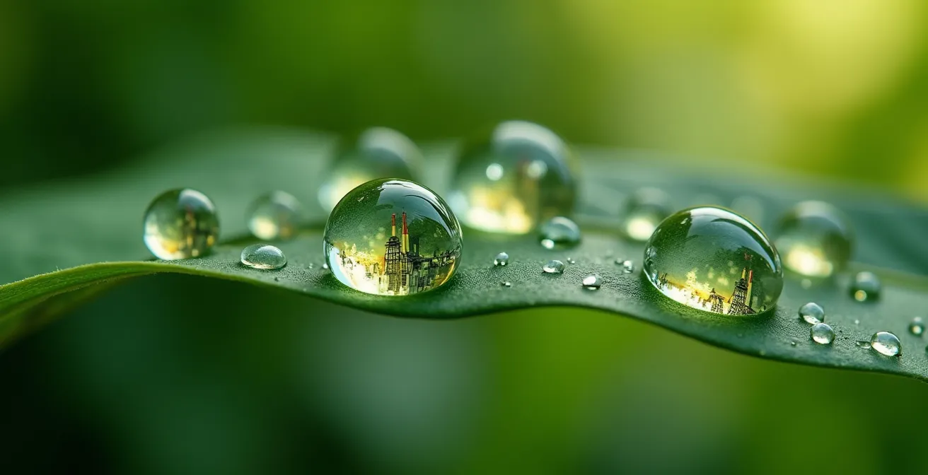 Kontrast zwischen grünem ETF-Label und versteckten fossilen Investitionen