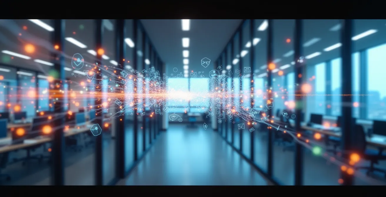 KI-System analysiert eingehende E-Mails und sortiert sie nach Dringlichkeit und emotionalem Tonfall, um sie an die richtigen Agenten weiterzuleiten