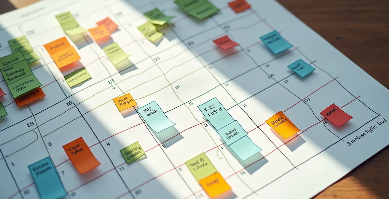 Strukturierte Planungsvisualisierung mit abstrakten Elementen für Zeitmanagement