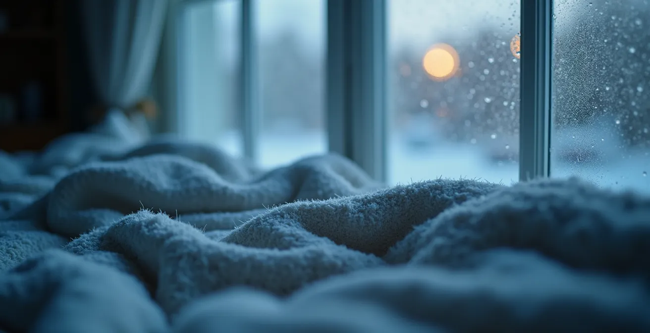 Nahaufnahme eines Thermostats im Schlafzimmer zeigt ideale Temperatur für erholsamen Schlaf