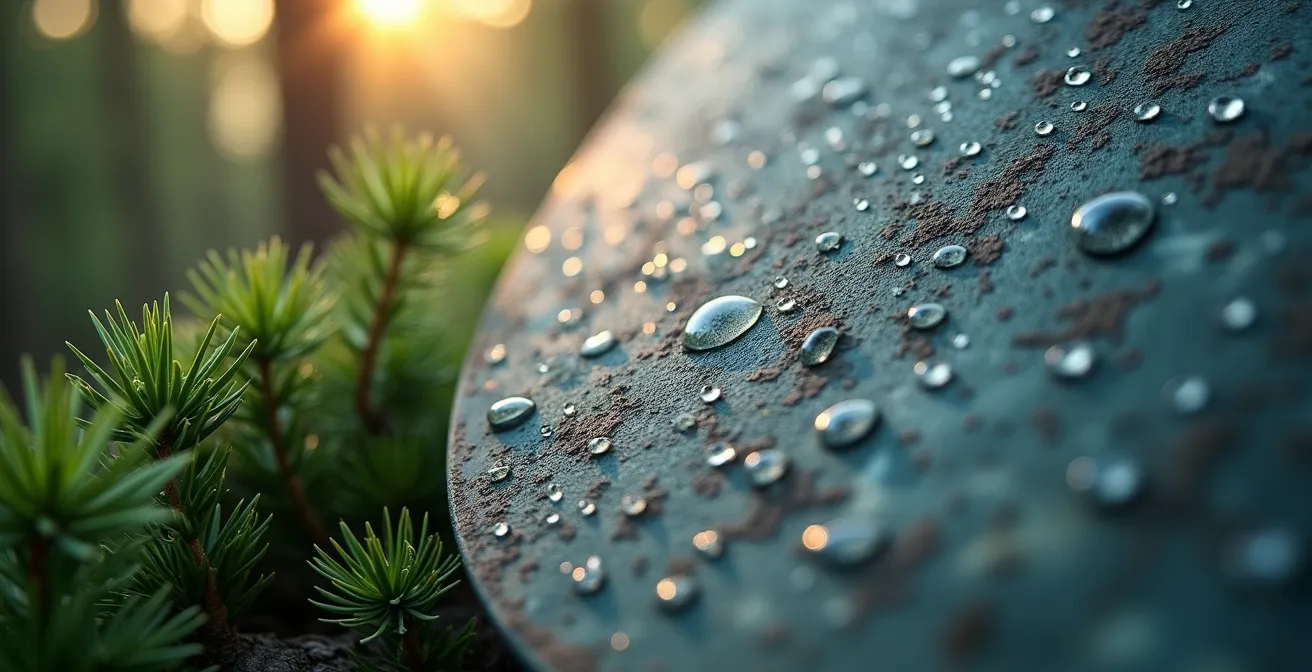 Starlink-Antenne auf Waldhütte für Homeoffice-Anbindung