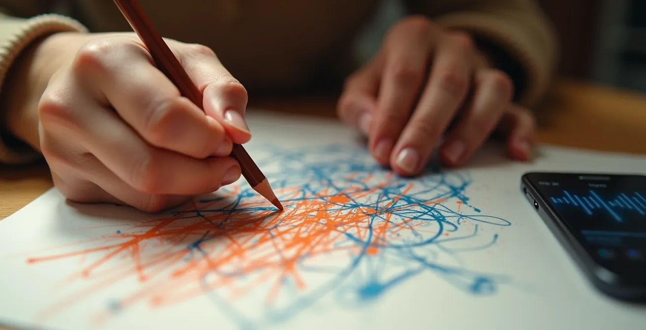 Verschiedene kreative Ausdrucksmethoden für emotionale Entlastung ohne klassisches Schreiben